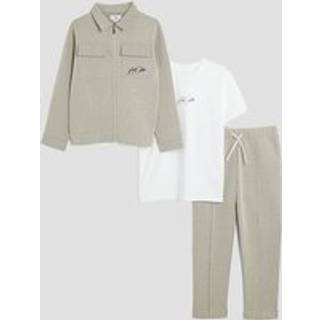 River Island River Island Drenge Tekstureret Harrington Top og Bukser Sæt 3 Pakke