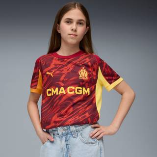 PUMA Olympique de Marseille 25/26 Goalkeeper Jersey Youth, Clothing, Dark Crimson/Sunny Yellow/Dark Poppy, 15-16Y - Dark Poppy - 15-16Y