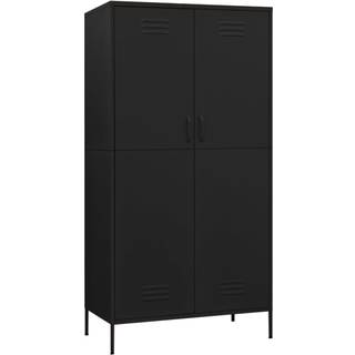 klædeskab 90x50x180 cm stål sort