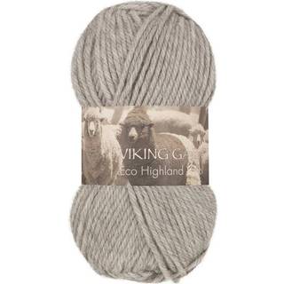 Viking Eco Highland Wool 213 Lys grå Indhold: 100% Uld Vægt/længde: 50 gram = ca. 110 meter Anbefalede pinde: 4-4.5 mm Strikkefasthed: 10 cm = 20 m Vask: Finvask Max 30 ºC / Tørres fladt.