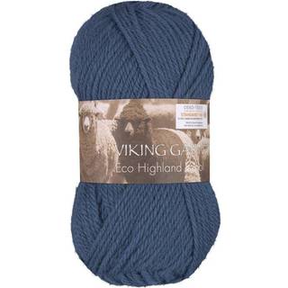 Viking Eco Highland Wool 222 Lys jeansblå Indhold: 100% Uld Vægt/længde: 50 gram = ca. 110 meter Anbefalede pinde: 4-4.5 mm Strikkefasthed: 10 cm = 20 m Vask: Finvask Max 30 ºC / Tørres fladt.