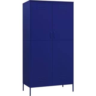 garderobeskab 90x50x180 cm stål marineblå