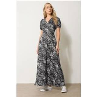 Lts Tall Black Abstract Animal Wrap Maxi Dress 8 Lts | Tall Women's Maxi Dresses