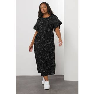 Yours Curve Yours Curve Black Frill Sleeve Midaxi Dress - 54