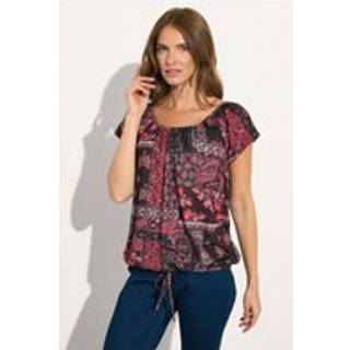 M & Co M & Co Purple Ethnic Tie Hem Scoop Top