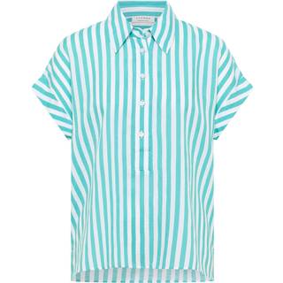 shirt-blouse in emerald striped