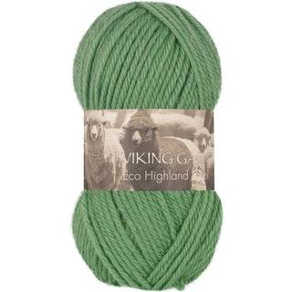 Viking Eco Highland Wool 232 Æblegrøn Indhold: 100% Uld Vægt/længde: 50 gram = ca. 110 meter Anbefalede pinde: 4-4.5 mm Strikkefasthed: 10 cm = 20 m Vask: Finvask Max 30 ºC / Tørres fladt.