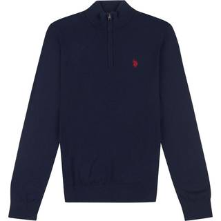U. S. Polo Assn U. S. Polo Assn. Navy Cotton Funnel Neck 1/4 Zip Knit