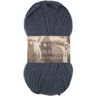 Viking Eco Highland Wool 227 Jeansblå Indhold: 100% Uld Vægt/længde: 50 gram = ca. 110 meter Anbefalede pinde: 4-4.5 mm Strikkefasthed: 10 cm = 20 m Vask: Finvask Max 30 ºC / Tørres fladt.