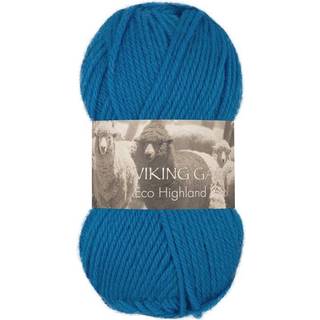 Viking Eco Highland Wool 225 Kongeblå Indhold: 100% Uld Vægt/længde: 50 gram = ca. 110 meter Anbefalede pinde: 4-4.5 mm Strikkefasthed: 10 cm = 20 m Vask: Finvask Max 30 ºC / Tørres fladt.