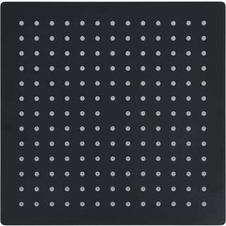 regnbrusehoved 25x25 cm rustfrit stål firkantet sort