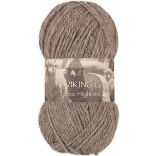 Viking Eco Highland Wool 209 Lys brun Indhold: 100% Uld Vægt/længde: 50 gram = ca. 110 meter Anbefalede pinde: 4-4.5 mm Strikkefasthed: 10 cm = 20 m Vask: Finvask Max 30 ºC / Tørres fladt.
