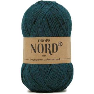 DROPS Nord 09 Havdybet (Mix) Indhold: 45% Superfin Alpaca, 30% Polyamid, 25% Peruviansk Highland Uld Garngruppe: A (23 - 26 masker) / 4 ply / fingering Vægt/længde: 50 g = ca. 170 meter Anbefalede pinde: 3 mm Strikkefasthed: 10 x 10 cm = 24 m x 32 p Håndvask, max 30°C / Tørres fladt.