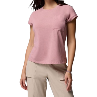 Columbia Women's Boundless Trek S/S Tee Funktionsshirt Damer størrelse L farve pink