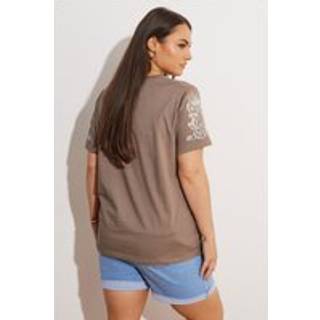 Yours Curve Yours Curve 100% bomulds-T-shirt med broderi og ærmer