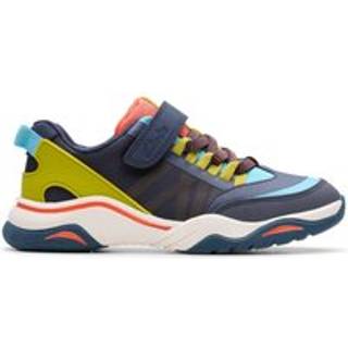 Clarks Clarks Blue Wide Fit (G) Feather Track Kids Trainers