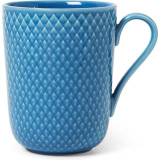 Lyngby Porcelæn Rhombe krus med hank 33 cl Blå