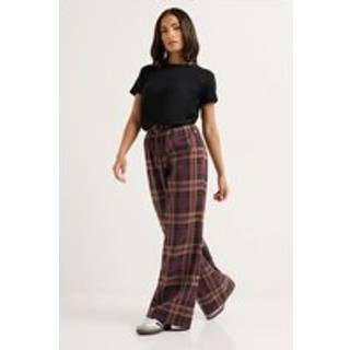 PixieGirl Petite PixieGirl Petite Red Check Wide Leg Pull On Trousers