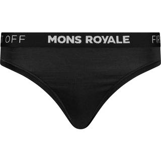 Mons Royale Women's Stratos Merino Thong Merino undertøj Damer størrelse M farve sort