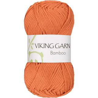 Viking Bamboo 651 Mørk koral Indhold: 50% Bomuld, 50% Bambus Vægt/længde: 50 g = ca. 110 meter Anbefalede pinde: 3.50 - 4.00 mm Strikkefasthed: 10 x 10 cm = 22 m Maskinvask 40°C / Tørres fladt.
