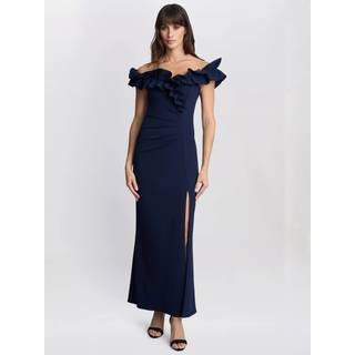 Gina Bacconi Gina Bacconi Blå Viola Maxikjole med Flæsekant - EU 44 (UK 16)