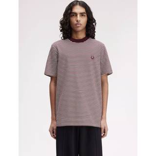 Fred Perry Fine Stripe T Shirt Oxblood