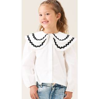 Angel & Rocket Angel & Rocket White Lola Double Collar Blouse