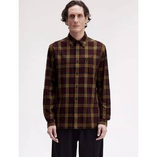 Fred Perry Tartan Twill Shirt Burgundy