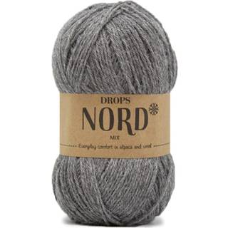 DROPS Nord 05 Grå (Mix) Indhold: 45% Superfin Alpaca, 30% Polyamid, 25% Peruviansk Highland Uld Garngruppe: A (23 - 26 masker) / 4 ply / fingering Vægt/længde: 50 g = ca. 170 meter Anbefalede pinde: 3 mm Strikkefasthed: 10 x 10 cm = 24 m x 32 p Håndvask, max 30°C / Tørres fladt.