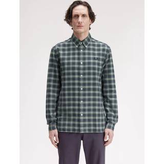 Fred Perry Tartan Oxford Shirt Bayleaf Green