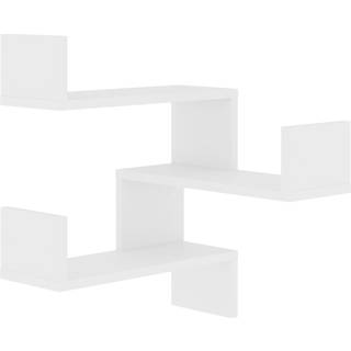 væghængt hjørnehylde 40x40x50 cm konstrueret træ hvid