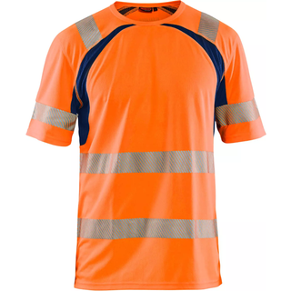Blåkläder 3397 High Vis UV T-shirt / High Vis UV T-shirt - 4XL - High Vis Orange/Marineblå