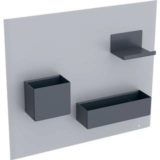 Geberit magnettavle med opbevaringskasser: sandgrå / pulverlakeret mat, lava / pulverlakeret mat