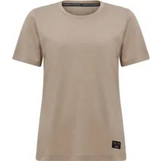 Salewa Women's Eagle Logo Patch T-Shirt T-shirt Damer størrelse 34 farve beige/brun