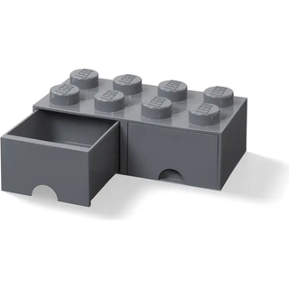 LEGO Opbevaringskasse m. Skuffe 8, Dark Grey