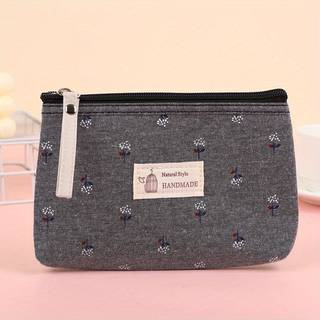 TEMU Print Canvas Makeup Bag Portable Small Zipper Wash Bag Multifunctional Bag