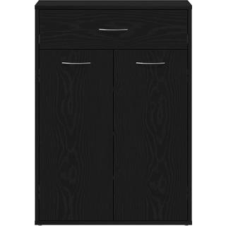 Skostativ med skuffe Sort eg 60 x 35 x 84 cm Konstrueret træ