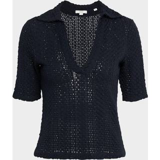 Vince Open-knit cotton polo shirt - blue - XL