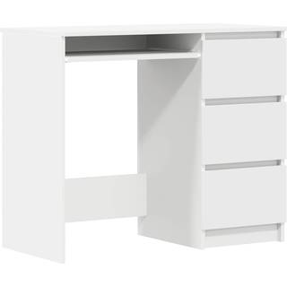 Skrivebord 90X45X76 Cm Konstrueret Træ - Hvid