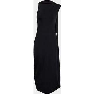 Victoria Beckham Draped embellished satin midi dress - black - XXS