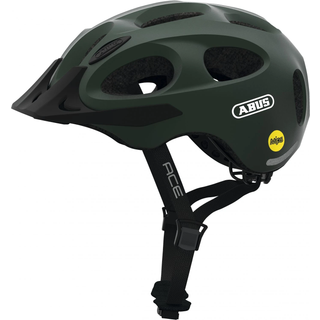 ABUS Youn-I ACE MIPS Cykelhjelm, Metallic Grøn M - In-mold Design, Integreret LED-baglys, 180° Synlighed