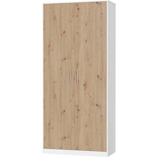 NORDIC skab, høj model, 100cm - farve Skab: Hvid, Front: Vild Eg