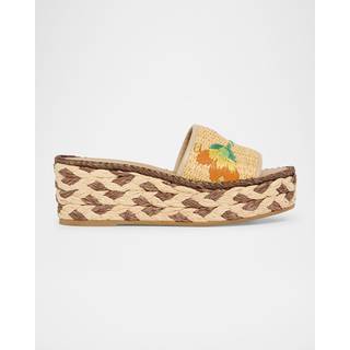 Valentino Garavani Bribri 65 raffia espadrille wedges - beige - EU 40