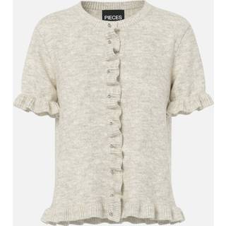 Lydia Frill Knit Cardigan - Birch - S - PIECES