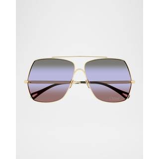 Chloé Kvinde CH0278S 007 Solbriller Metal Guld Grøn Firkantet