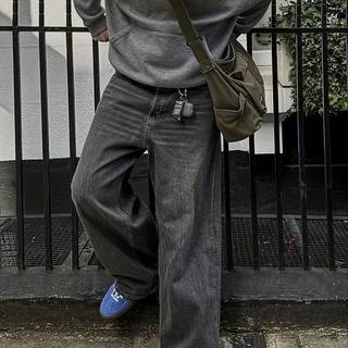 TEMU Men's Y2k Unisex Super Loose Fit Wide-leg Jeans - Casual Denim Pants With Water-washed Texture, Machine Washable & Built- Zipper, , Relaxed Outfit | Minimalist Accessory | Durable Construction