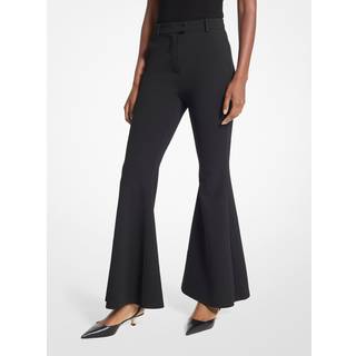 MK Stretch Crepe Flared Pant - Black - Michael Kors