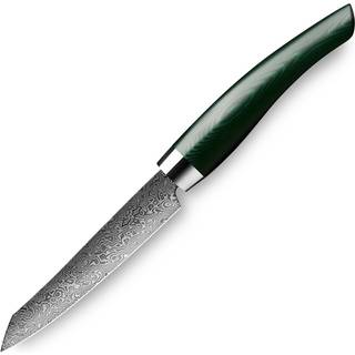 Nesmuk Exklusiv C 90 Damast Officemesser 9 cm - Griff Micarta schwarz - Schwarz,Silber