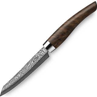 Nesmuk Exklusiv C100 Damast Officemesser 9 cm - Griff Walnuss Maserholz - Braun,Silber