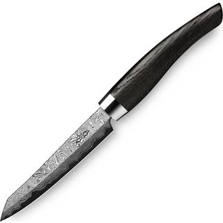 Nesmuk Exklusiv C150 Damast Officemesser 9 cm - Griff Mooreichenholz - Schwarz,Silber